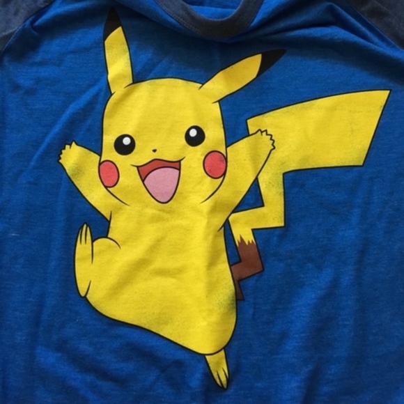 Pokemon Men's Blue Baseball Tee New - Picture 5 of 8